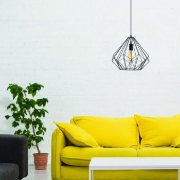 Čierne závesné svietidlo s kovovým tienidlom ø 37 cm Diamond – Opviq lights - Image 3