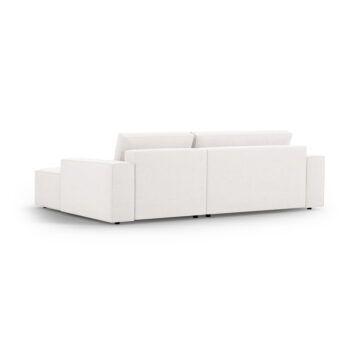 Biela rozkladacia rohová pohovka z textílie bouclé (pravý roh) Jodie – Micadoni Home - Image 6