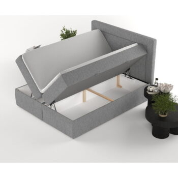 Sivá boxspring posteľ s úložným priestorom 140x200 cm Imagine – Maison de Rêve – Obrázok 8
