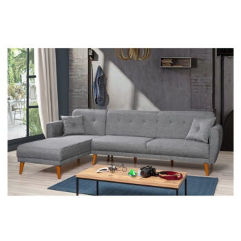 Sivá rozkladacia rohová pohovka Aria – Balcab Home - Image 10