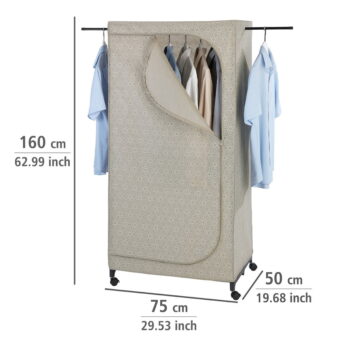 Béžová látková šatníková skriňa 75x160 cm Balance – Wenko – Obrázok 2