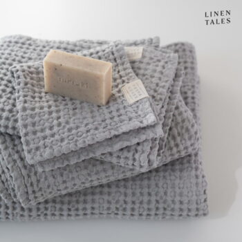 Svetlosivý uterák 50x70 cm Honeycomb - Linen Tales