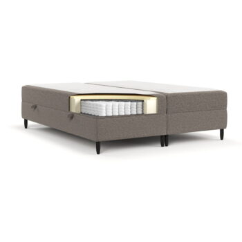 Hnedá boxspring posteľ s úložným priestorom 200x200 cm Malte – Maison de Rêve – Obrázok 2
