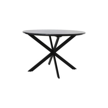 Čierny okrúhly jedálenský stôl s doskou v dekore mramoru ø 120 cm Tomochi – Light & Living - Image 2