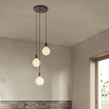 Tmavosivé stmievateľné závesné svietidlo ø 25 cm Triple Pendant – tala - Image 2