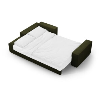 Tmavozelená rozkladacia rohová pohovka z textílie bouclé (ľavý roh) Jodie – Micadoni Home - Image 7