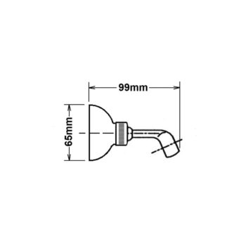 Mosadzný držiak na sprchovú hlavicu v lesklo striebornej farbe ø 6,5 cm – Sapho - Image 2