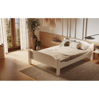 Biela jednolôžková posteľ z borovicového dreva 90x200 cm Liva – Olivia Living – Obrázok 7