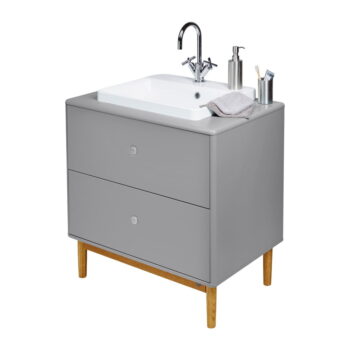 Sivá závesná skrinka s umývadlom bez batérie 80x62 cm Color Bath – Tom Tailor - Image 3