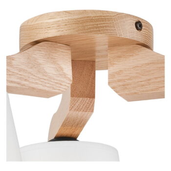 Bielo-hnedé stropné svietidlo s textilným tienidlom ø 16 cm Andreas – LAMKUR - Image 5