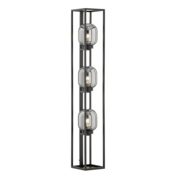 Čierna stojacia lampa so skleneným tienidlom (výška 130 cm) Regi – Fischer & Honsel - Image 2