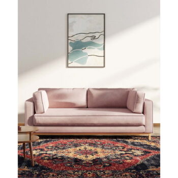 Svetloružová zamatová pohovka 222 cm Celerio – Ame Yens - Image 4