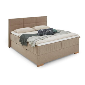 Béžová boxspring posteľ s úložným priestorom 160x200 cm Tambo – Meise Möbel - Image 8