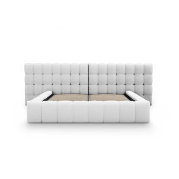 Svetlosivá čalúnená dvojlôžková posteľ s úložným priestorom a roštom 180x200 cm Mamaia – Micadoni Home - Image 4