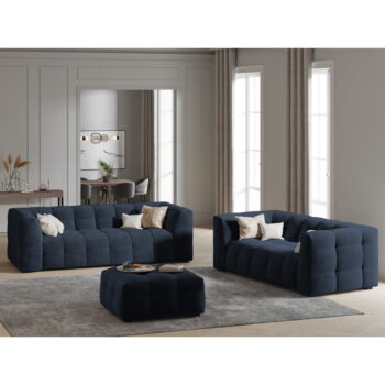 Modrý zamatový puf Windsor & Co Sofas Vesta - Image 5