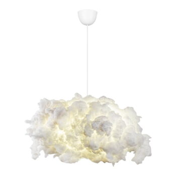 Biele závesné svietidlo s textilným tienidlom Serenity – Opviq lights - Image 2