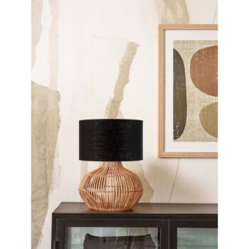 Stolová lampa s textilným tienidlom v čierno-prírodnej farbe (výška 48 cm) Kalahari – Good&Mojo - Image 2