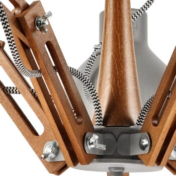 Sivo-hnedé stropné svietidlo s kovovým tienidlom ø 15 cm Marcello – LAMKUR – Obrázok 5