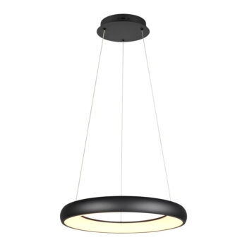 Matne čierne LED stmievateľné závesné svietidlo s kovovým tienidlom ø 62 cm Cardona – Trio - Image 5