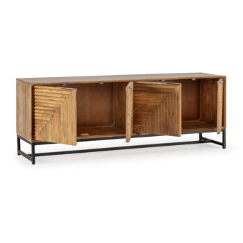 TV stolík z mangového dreva v prírodnej farbe 160x58 cm Nereida – Marckeric - Image 3
