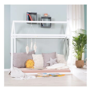 Biela domčeková detská posteľ 70x140 cm Montessori – Roba - Image 3