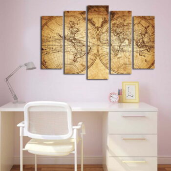 Viacdielny obraz Big Map Of The World, 105 × 70 cm - Image 4
