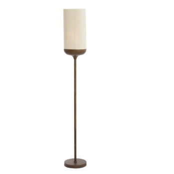 Tmavohnedá stojacia lampa s textilným tienidlom (výška  159 cm) Dania – Light & Living