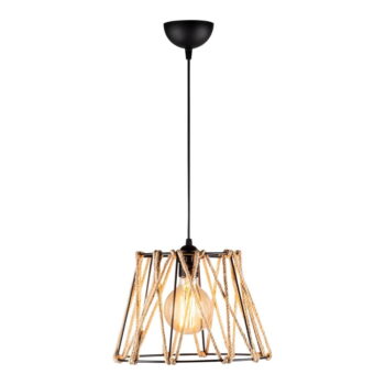 Závesné svietidlo v čiernej a béžovej farbe s kovovým tienidlom ø 30 cm Jutini – Opviq lights