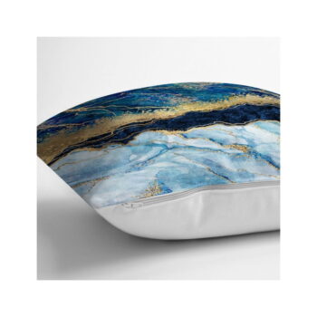 Obliečka na vankúš Minimalist Cushion Covers Marble With Blue, 45 x 45 cm - Image 2