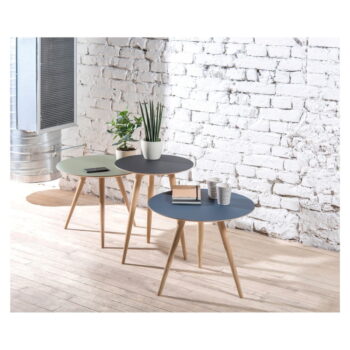 Odkladací stolík z dubového dreva s čiernou doskou Gazzda Arp, ⌀ 55 cm - Image 3