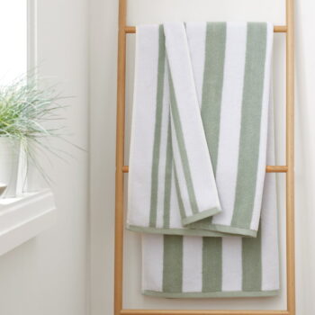 Biely/sivý bavlnený uterák 50x85 cm Stripe Jacquard – Bianca - Image 5