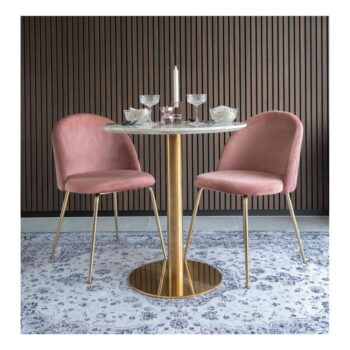 Okrúhly jedálenský stôl s doskou v dekore mramoru ø 70 cm Bolzano – House Nordic - Image 4