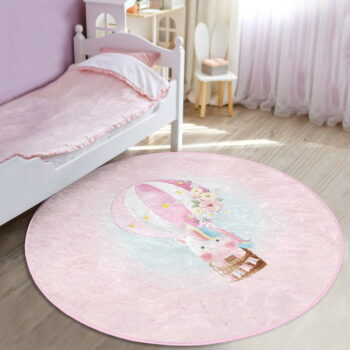 Ružový detský koberec ø 120 cm Comfort – Mila Home - Image 4