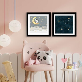 Detské obrázky v súprave 2 ks 33x33 cm Night – Wallity - Image 2