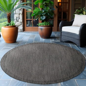 Tmavosivý okrúhly vonkajší koberec ø 120 cm Giza – Ayyildiz Carpets - Image 2