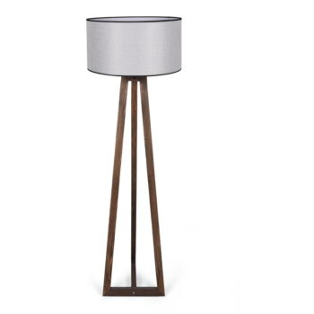 Sivo-hnedá stojacia lampa s textilným tienidlom (výška 149 cm) Maçka – Opviq lights - Image 9