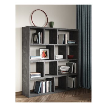 Sivá knižnica v dekore betónu 150x159 cm Berlin – TemaHome - Image 4
