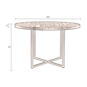 Okrúhly jedálenský stôl s doskou v dubovom dekore ø 120 cm Class – Dutchbone – Obrázok 4