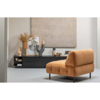 Čierny modulárny TV stolík z borovicového dreva 231x40 cm Finca – WOOOD - Image 3