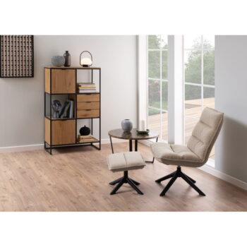 Čierna knižnica v dekore duba 85x141 cm Swindon - Actona – Obrázok 9