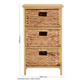 Vysoká komoda z masívu paulownie v prírodnej farbe 41x70 cm – Premier Housewares - Image 3