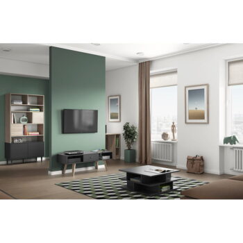 Čierna knižnica v dekore duba 90x180 cm Horizon - TemaHome - Image 10
