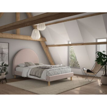 Ružová čalúnená jednolôžková posteľ s roštom 140x200 cm MOON – Vipack – Obrázok 4