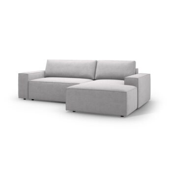 Svetlosivá rozkladacia rohová pohovka z textílie bouclé (pravý roh) Jodie – Micadoni Home - Image 4
