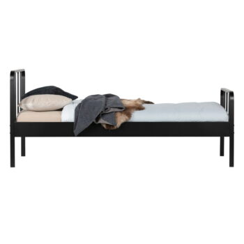 Čierna kovová jednolôžková posteľ s roštom 90x200 cm Mees – WOOOD - Image 4