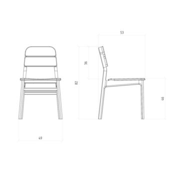 Jedálenská stolička z dubového dreva v prírodnej farbe v súprave 2 ks Twig – The Beds - Image 2