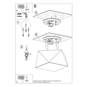 Biele stropné svietidlo 25x25 cm Koma – Nice Lamps - Image 4