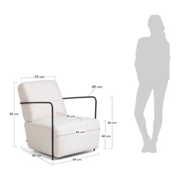Biele kreslo Gamer - Kave Home – Obrázok 2