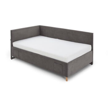 Antracitová rohová detská posteľ s úložným priestorom 90x200 cm Cool – Meise Möbel