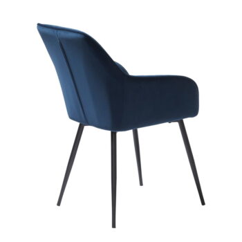 Modrá zamatová jedálenská stolička Melfort – Unique Furniture - Image 4